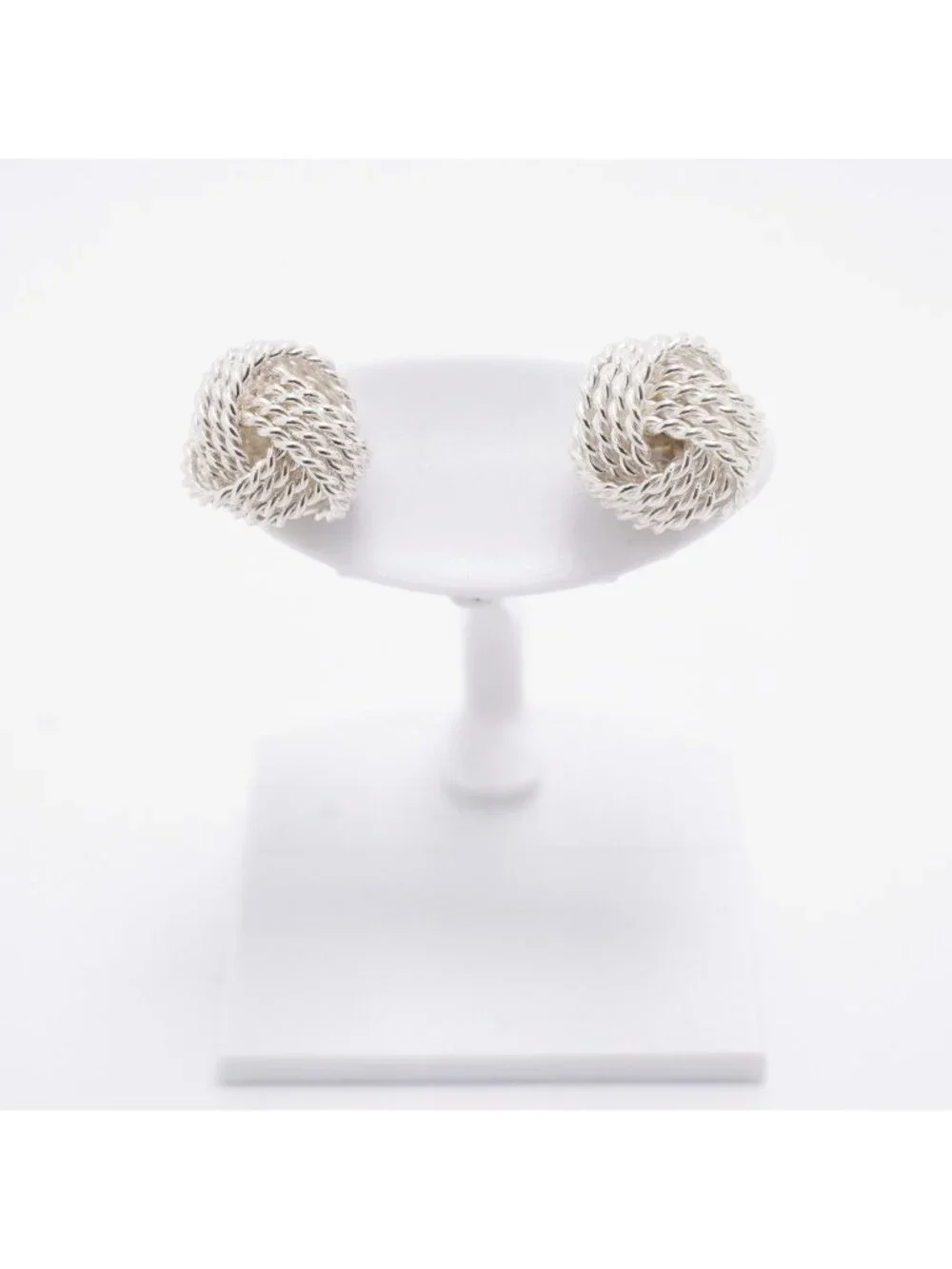 Tiffany & Co Earrings Somerset Mesh 925 Sterling Silver